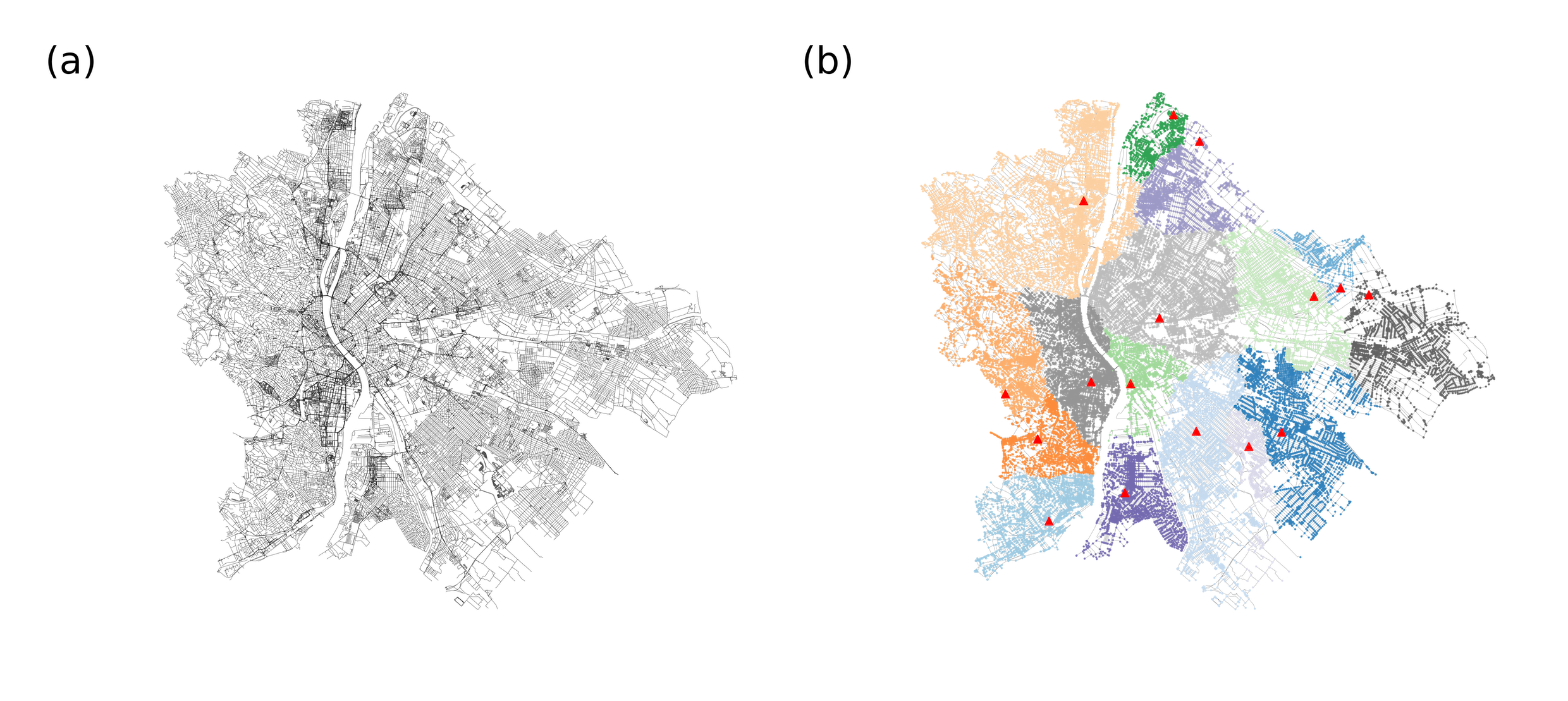 Budapest pedestrian network analysis